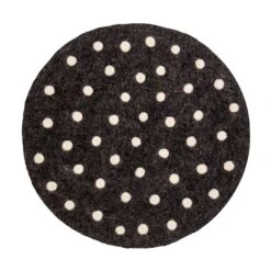 Felt Chair Cushion, Dark Grey/White