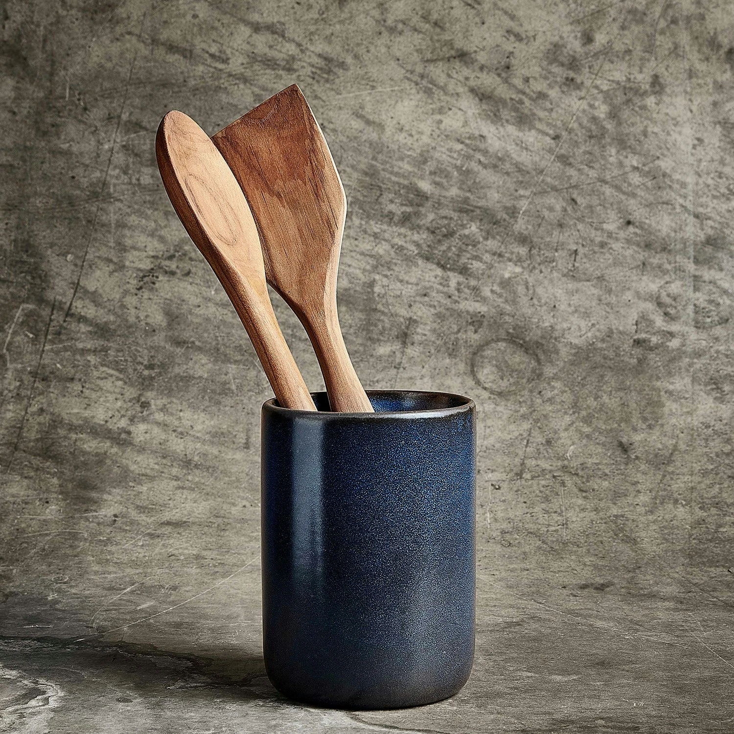Aida Raw Storage Jar With Spatulas, Midnight Blue 4 Aida Raw Storage Jar With Spatulas, Midnight Blue - Image 2