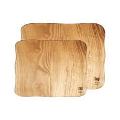 Aida Raw Teak Cutting Boards, 2-pack