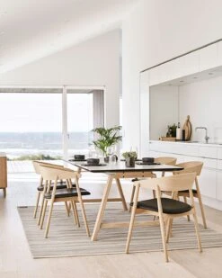 Andersen AC2 Armchair, White Pigmented Oak/Black Leather -Gubi Furni Sales andersen ac2 arm chair black lacquered oak 11