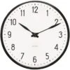 Station Wall Clock Black / White, 210 Mm -Gubi Furni Sales arne jacobsen station wall clock black 5