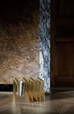 AYTM Curva Magazine Rack, Gold -Gubi Furni Sales aytm curva magazine holder 32