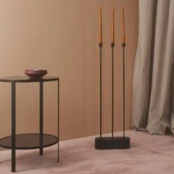 AYTM Grasil Floor Candle Holder, Black/Black -Gubi Furni Sales aytm grasil floor candle holder 2