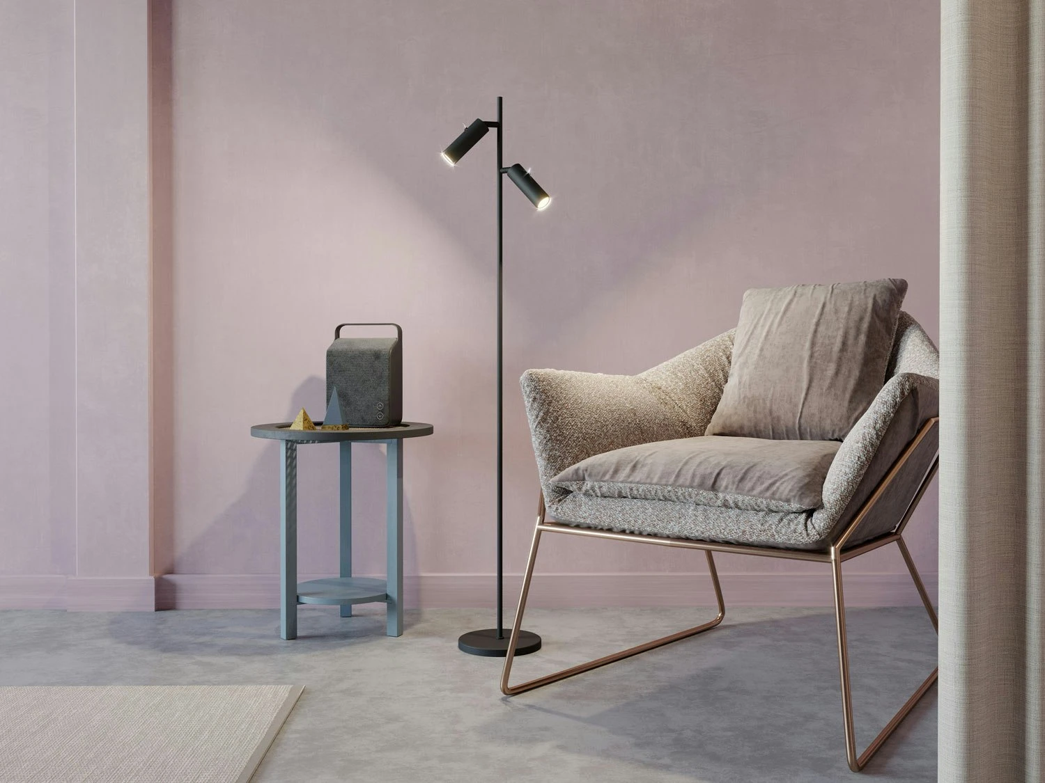 Belid Cato Slim Double Floor Lamp Double, Matte Black 4 Belid Cato Slim Double Floor Lamp Double, Matte Black - Image 2