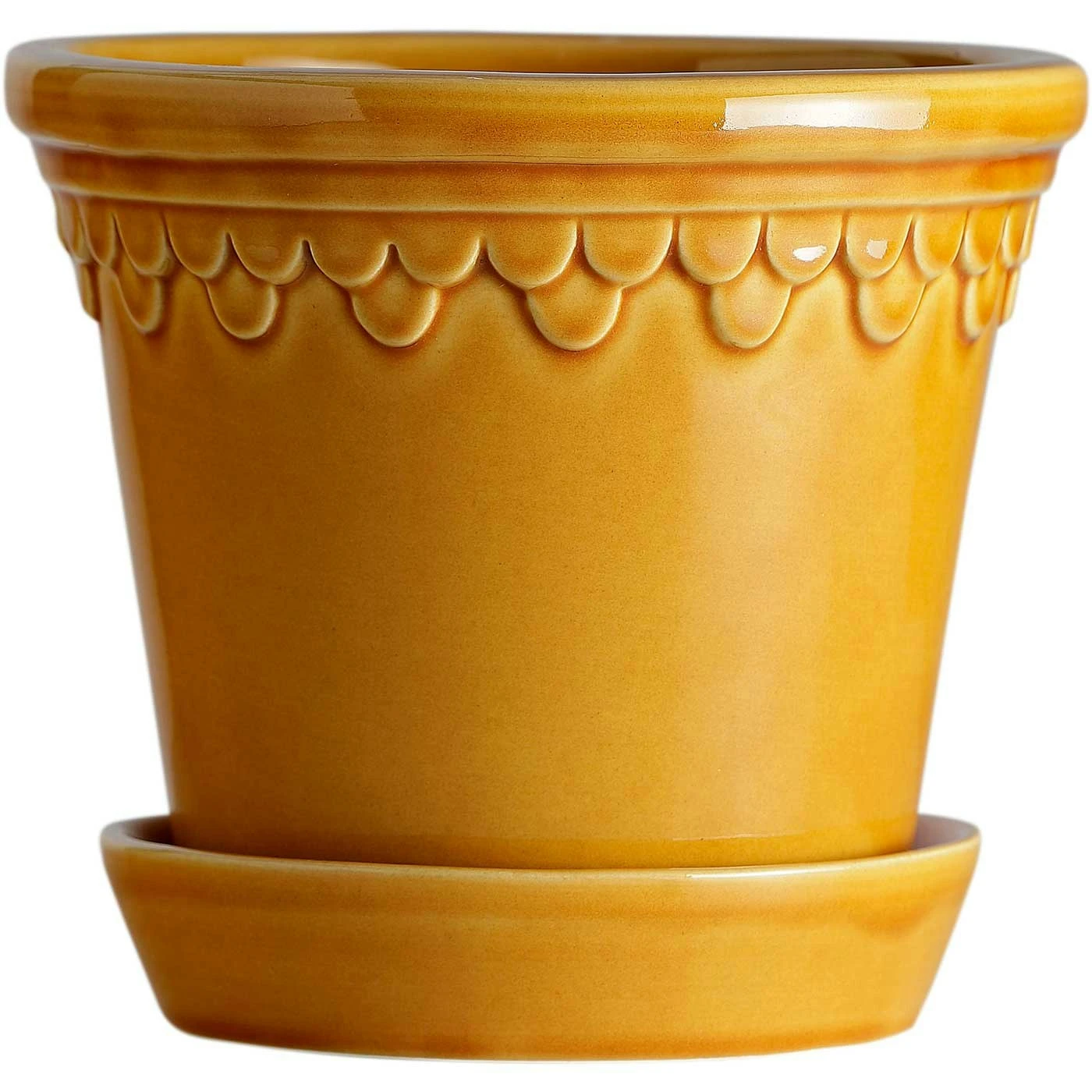 Bergs Potter Copenhagen Pot With Saucer Yellow, Ø16 Cm 3 Bergs Potter Copenhagen Pot With Saucer Yellow, Ø16 Cm