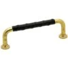 1353-96 Leather Handle, Black/Untreated Brass -Gubi Furni Sales beslag design 1353 128 leather handle 16