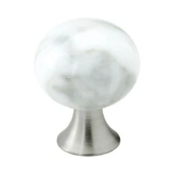 Bead Straight Knob, Grey Marble