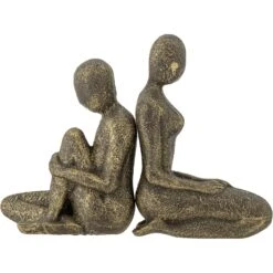 Bloomingville Roselie Bookends 2 Pieces, Brass Coloured Cast Iron