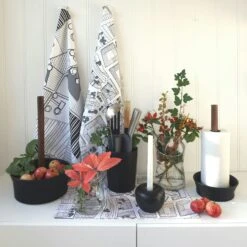 Angle Paper Holder, Black/Wallnut -Gubi Furni Sales born in sweden angle paper holder black wallnut 1