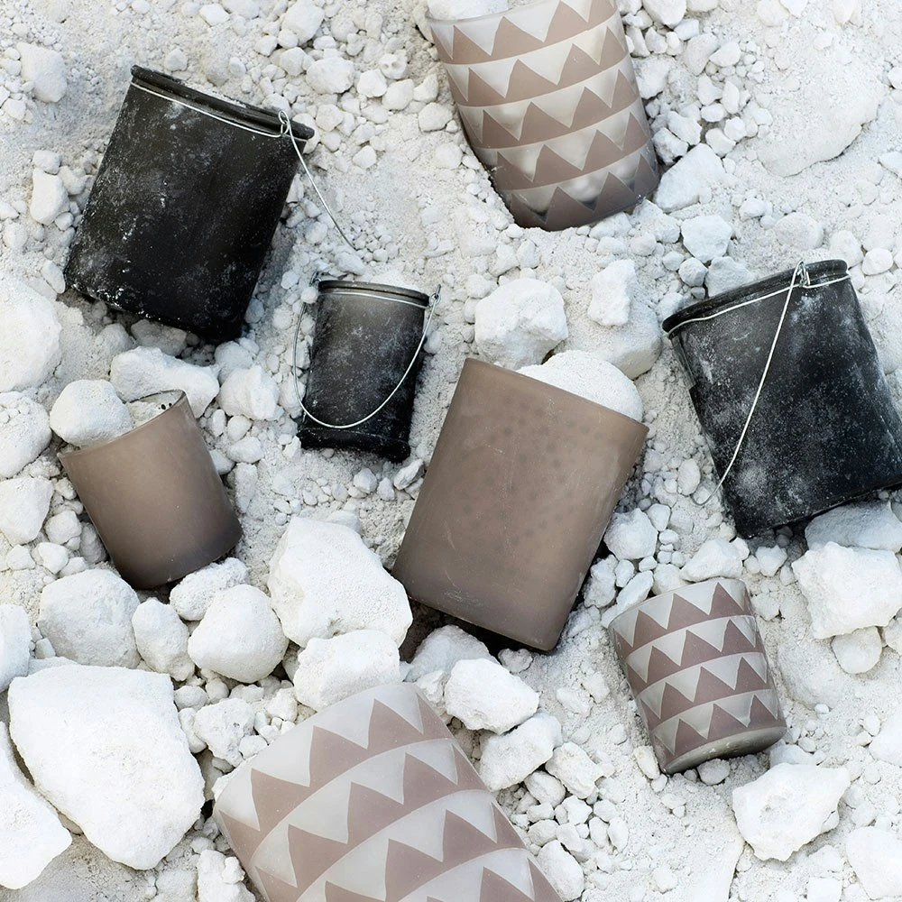 Broste Copenhagen Zig Zag Votive 12,5cm, Taupe 4 Broste Copenhagen Zig Zag Votive 12,5cm, Taupe - Image 2