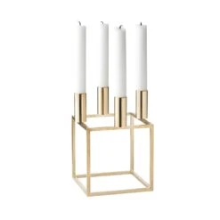 By Lassen Kubus 4 Candle Holder, Brass