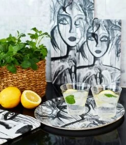 Slice Cutting Board 29,5 X 19,5 Cm, Black/White -Gubi Furni Sales carolina gynning slice cutting board black white 3