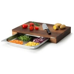 Continenta Cutting Board With One Tinplate, 39x27x6 Cm -Gubi Furni Sales continenta cutting board walnut m drawer small 39x27x6cm 4