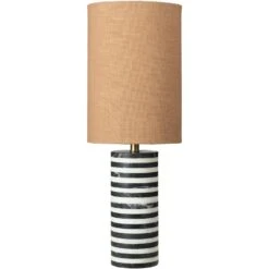 Cozy Living Cleo Stribed Table Lamp, Caramel