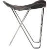 Flying Goose Pampa Stool, Black/Chrome -Gubi Furni Sales cuero flying goose pampa stool chrome 1