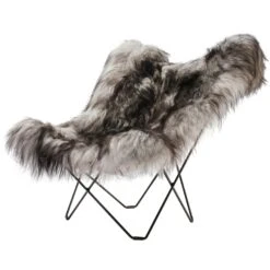 Iceland Mariposa BF Chair, Wild Grey/Black -Gubi Furni Sales cuero iceland mariposa butterfly chair wild grey 4