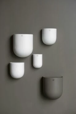 DBKD Cut Wall Pot Large, White 12 DBKD Cut Wall Pot Large, White -Gubi Furni Sales dbkd cut wall pot medium white 2 2