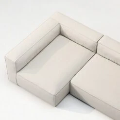 Grand 3 Seater Sofa Divan Left Outdoor, Linen Chalk -Gubi Furni Sales decotique grand 3 seater sofa divan left outdoor 4