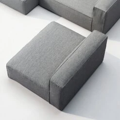 Grand 3 Seater Sofa Divan Left With Armchair Outdoor, Charchoal Chiné -Gubi Furni Sales decotique grand 3 seater sofa divan left with armchair outdoor 14