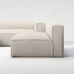 Grand 3 Seater Sofa Divan Left With Armchair Outdoor, Linen Chalk -Gubi Furni Sales decotique grand 3 seater sofa divan left with armchair outdoor 3