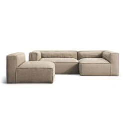 Grand 3 Seater Sofa Divan Right With Armchair Outdoor, Heather Grey