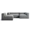 Grand 3 Seater Sofa Divan Right With Armchair Outdoor, Charchoal Chiné