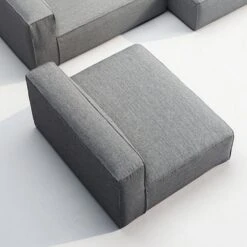 Grand 3 Seater Sofa Divan Right With Armchair Outdoor, Charchoal Chiné -Gubi Furni Sales decotique grand 3 seater sofa divan right with armchair outdoor 24