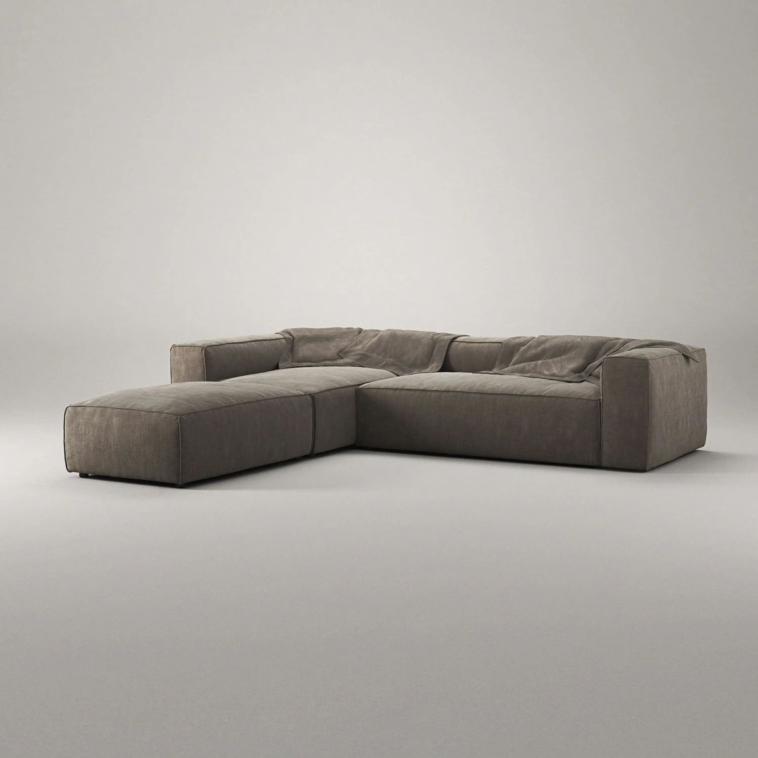 Grand 4 Seater Sofa Divan Left Open End Piece, Mole Brown 6 Grand 4 Seater Sofa Divan Left Open End Piece, Mole Brown - Image 4