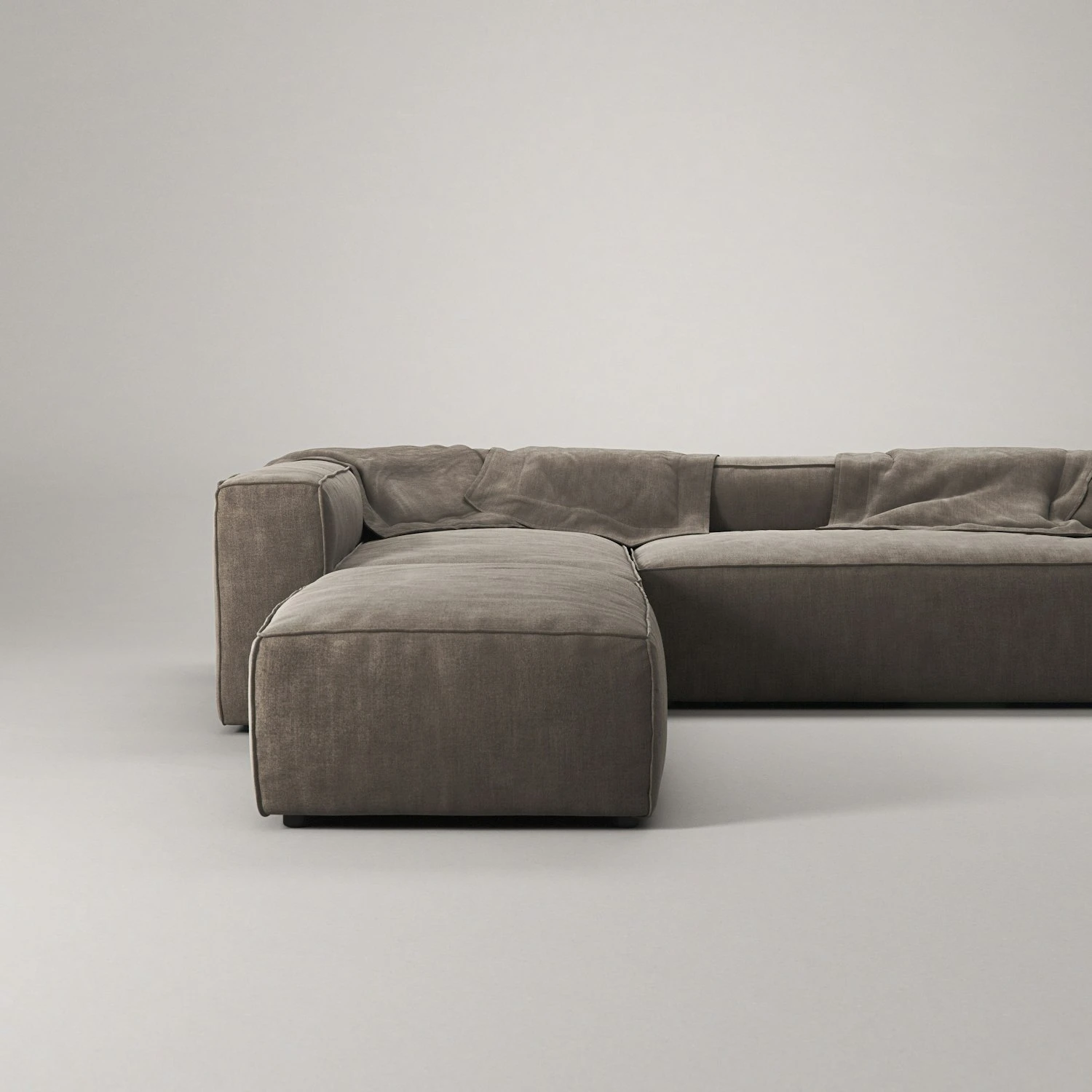 Grand 4 Seater Sofa Divan Left Open End Piece, Mole Brown 7 Grand 4 Seater Sofa Divan Left Open End Piece, Mole Brown - Image 5