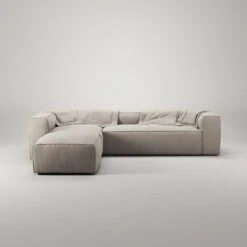 Grand 4 Seater Sofa Divan Left Open End Piece, Sandshell Beige -Gubi Furni Sales decotique grand 4 seater sofa divan left open end piece 34