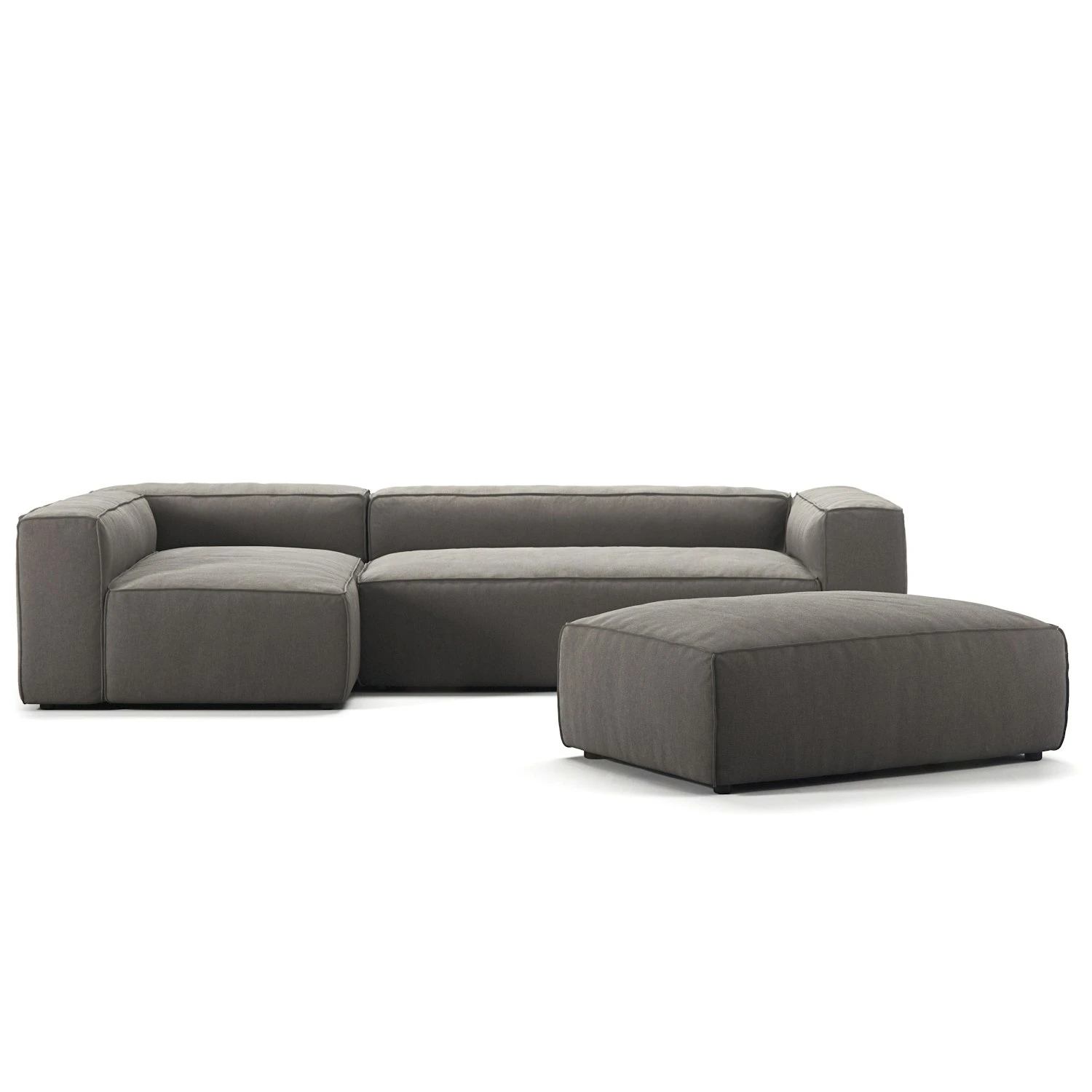 Grand 4 Seater Sofa Divan Left Open End Piece With Footstool, Hunter Brown 3 Grand 4 Seater Sofa Divan Left Open End Piece With Footstool, Hunter Brown