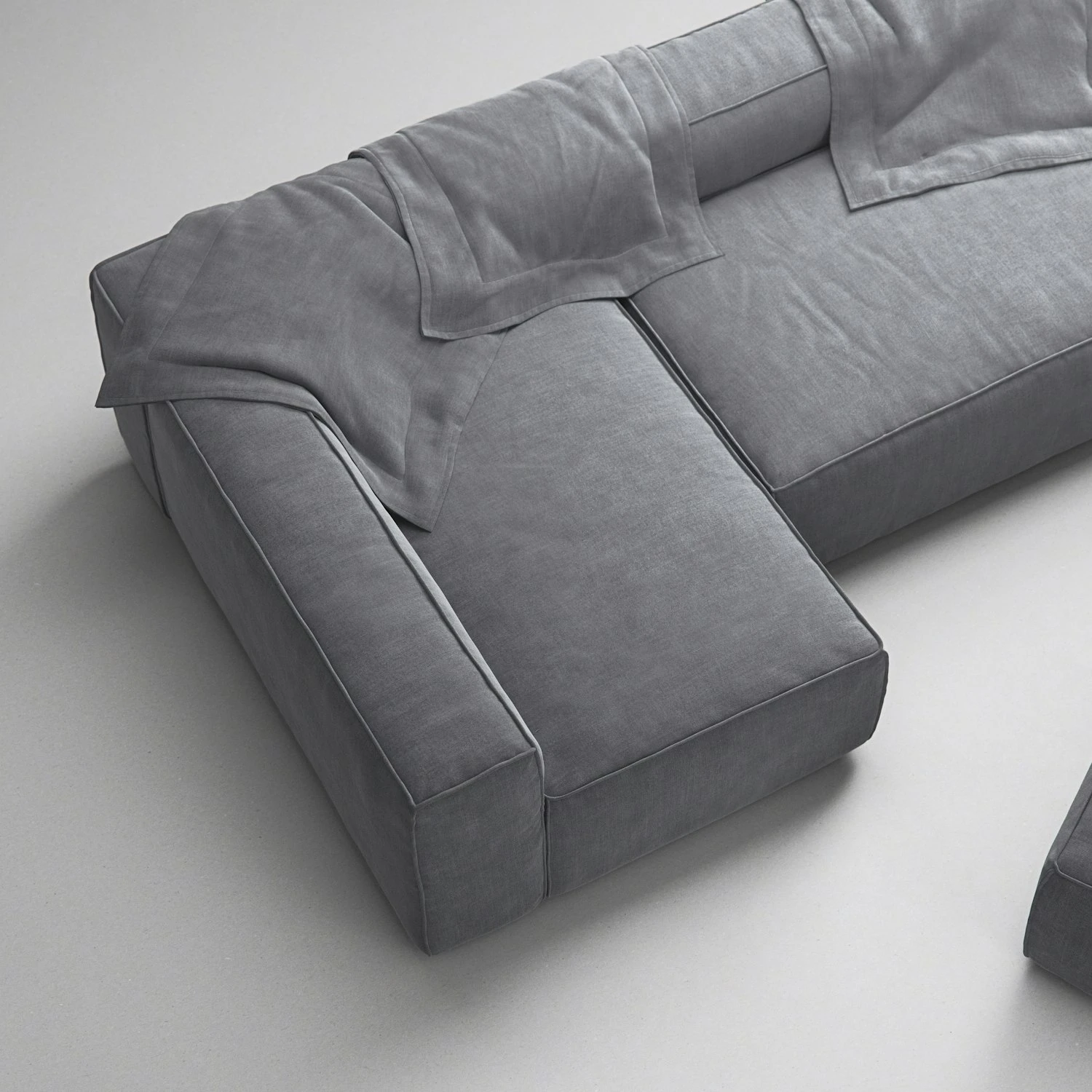 Grand 4 Seater Sofa Divan Left Open End Piece With Footstool, Zinc Grey 8 Grand 4 Seater Sofa Divan Left Open End Piece With Footstool, Zinc Grey - Image 6