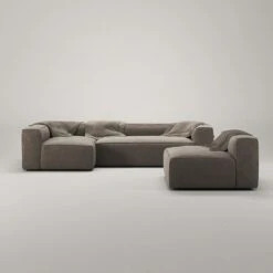 Grand 4 Seater Sofa Divan Left With Armchair, Mole Brown -Gubi Furni Sales decotique grand 4 seater sofa divan left with armchair 12