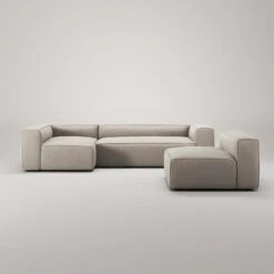 Grand 4 Seater Sofa Divan Left With Armchair, Sandshell Beige -Gubi Furni Sales decotique grand 4 seater sofa divan left with armchair 38