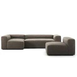 Grand 4 Seater Sofa Divan Left With Armchair, Mole Brown