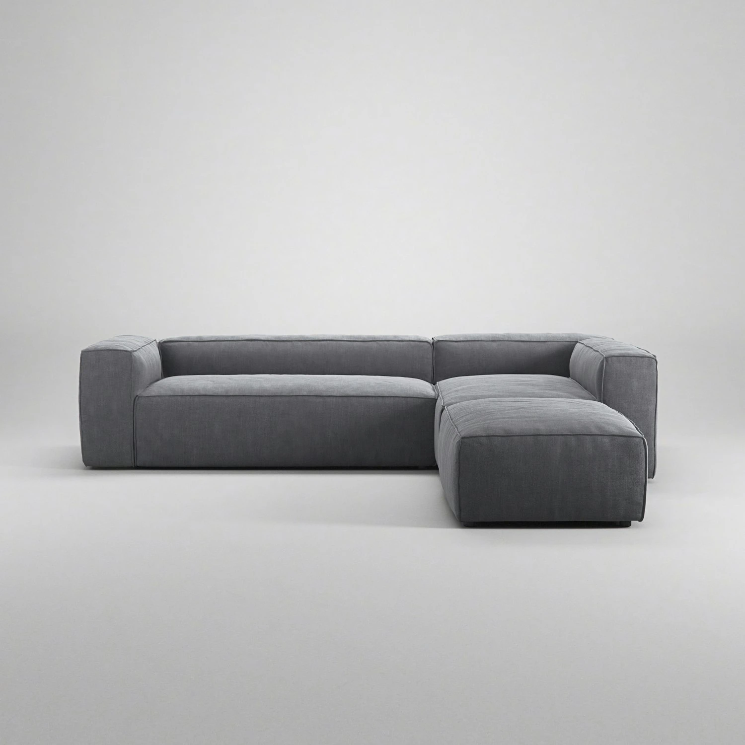 Grand 4 Seater Sofa Divan Right Open End Piece, Zinc Grey 4 Grand 4 Seater Sofa Divan Right Open End Piece, Zinc Grey - Image 2