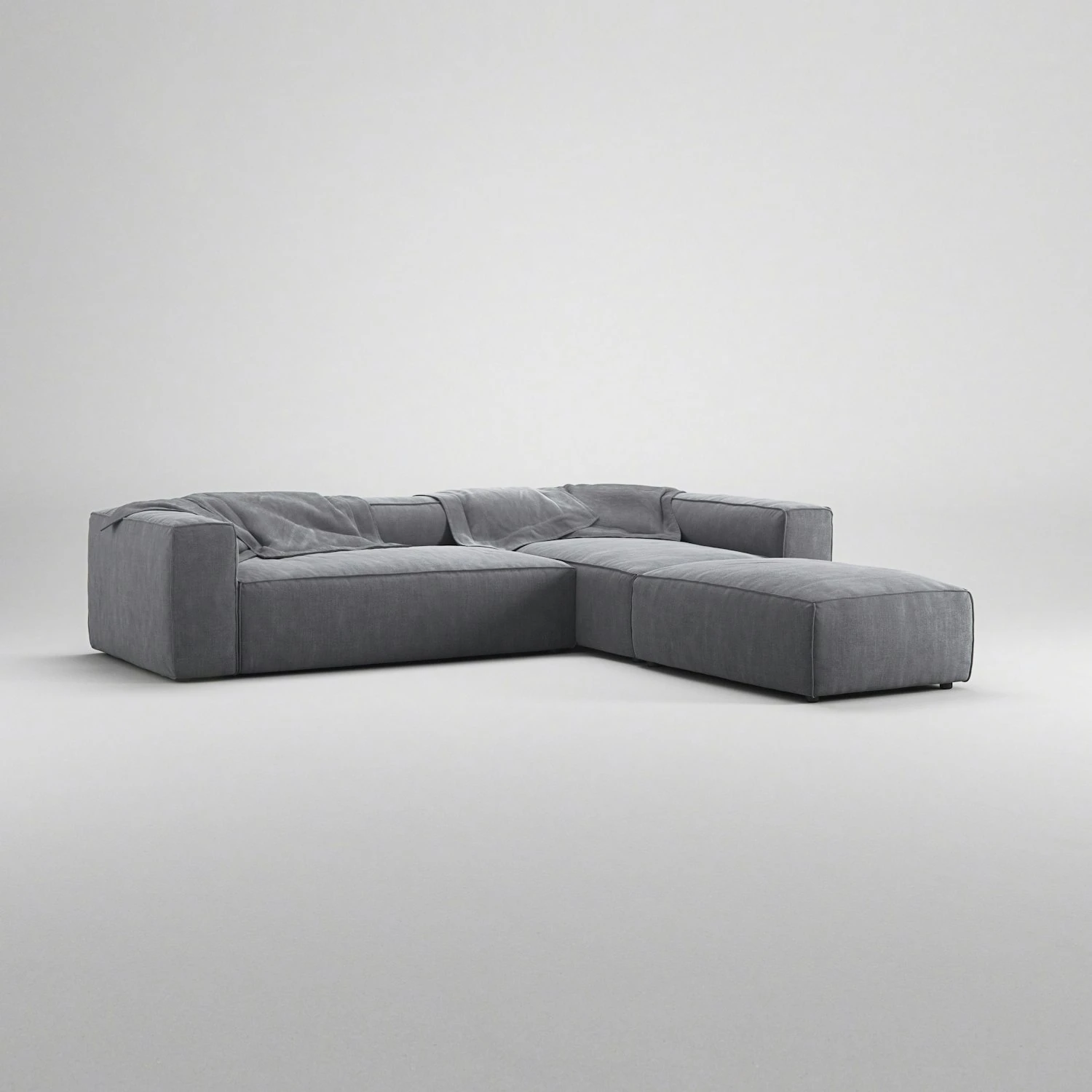 Grand 4 Seater Sofa Divan Right Open End Piece With Footstool, Zinc Grey 7 Grand 4 Seater Sofa Divan Right Open End Piece With Footstool, Zinc Grey - Image 5