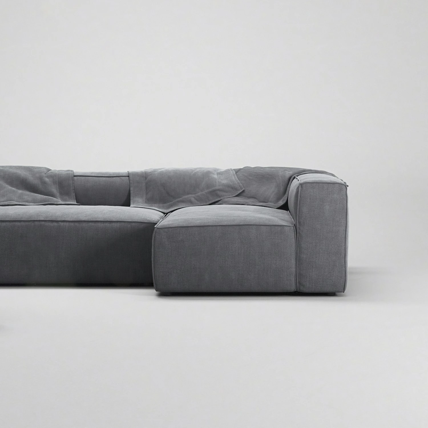 Grand 4 Seater Sofa Divan Right Open End Piece With Footstool, Zinc Grey 6 Grand 4 Seater Sofa Divan Right Open End Piece With Footstool, Zinc Grey - Image 4