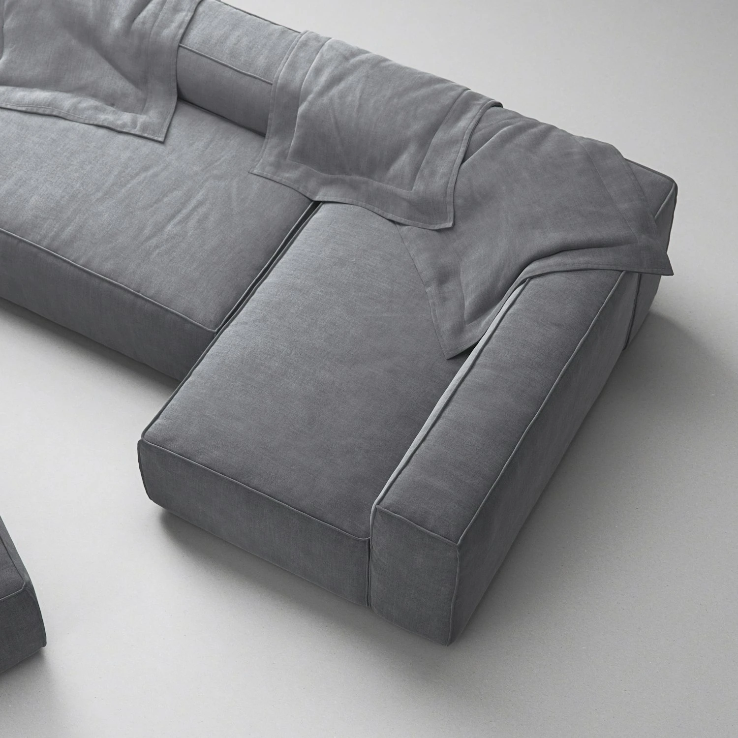 Grand 4 Seater Sofa Divan Right Open End Piece With Footstool, Zinc Grey 5 Grand 4 Seater Sofa Divan Right Open End Piece With Footstool, Zinc Grey - Image 3