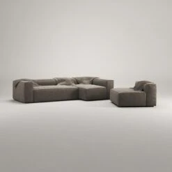 Grand 4 Seater Sofa Divan Right With Armchair, Mole Brown -Gubi Furni Sales decotique grand 4 seater sofa divan right with armchair 13