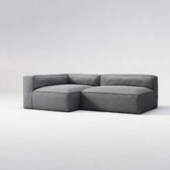 Grand Lounge Sofa 2-Seater Left Outdoor, Charcoal Chiné -Gubi Furni Sales decotique grand lounge sofa 2 seater left outdoor 12