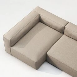 Grand Lounge Sofa 2-Seater Left Outdoor, Heather Grey -Gubi Furni Sales decotique grand lounge sofa 2 seater left outdoor 9