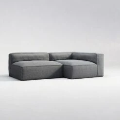 Grand Lounge Sofa 2-Seater Right Outdoor, Charcoal Chiné -Gubi Furni Sales decotique grand lounge sofa 2 seater right outdoor 12