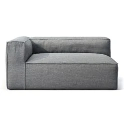 Grand Modular Sofa Outdoor Left, Charcoal Chiné