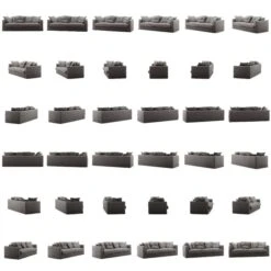 Le Grand Air Sofa 3-Seater Cotton, Grey -Gubi Furni Sales decotique le grand air 3 seater sofa cotton 12