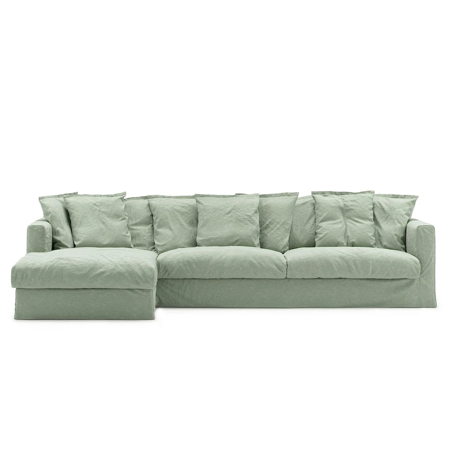 Le Grand Air Divan Left Linen, Green Pear 3 Le Grand Air Divan Left Linen, Green Pear