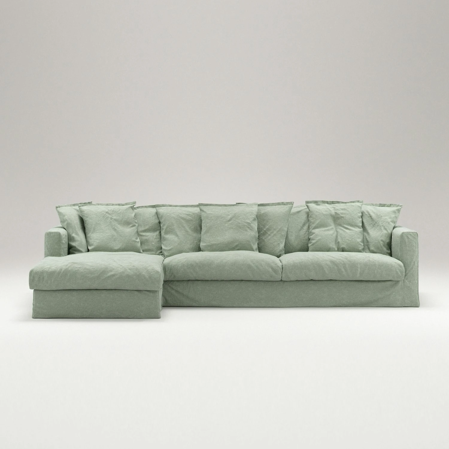 Le Grand Air Divan Left Linen, Green Pear 5 Le Grand Air Divan Left Linen, Green Pear - Image 3