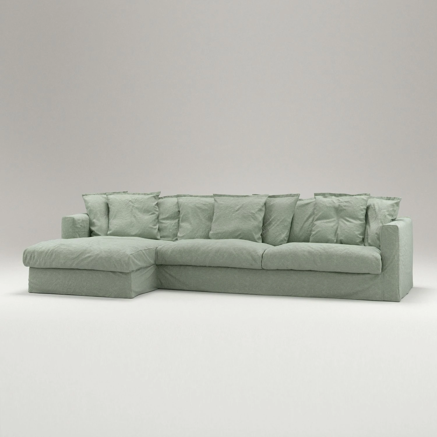 Le Grand Air Divan Left Linen, Green Pear 6 Le Grand Air Divan Left Linen, Green Pear - Image 4