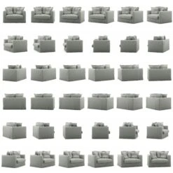 Le Grand Air Love Seat Cotton, Light Grey -Gubi Furni Sales decotique le grand air loveseat cotton 22