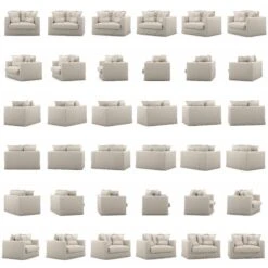 Le Grand Air Loveseat Linen, Natural Blonde -Gubi Furni Sales decotique le grand air loveseat linen 12